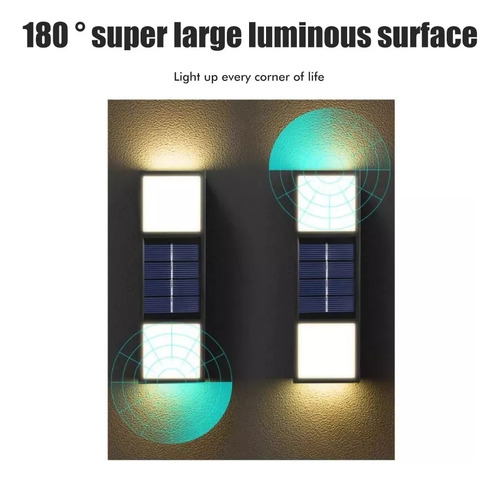 Pack X2 Lampara Led Aplique Solar Foco Reflector Exterior 5w
