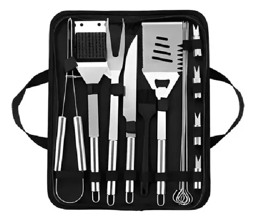 Juego De Barbacoa Utensilios De Parrilla Inoxidable De 15pzs