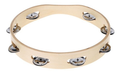 Pandero Madera Simple 1 Fila 10 Pulgadas De Diametro Mitello