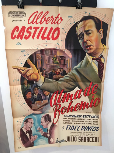 Afiche De Cine Original - Alma De Bohemio - Alberto Castillo