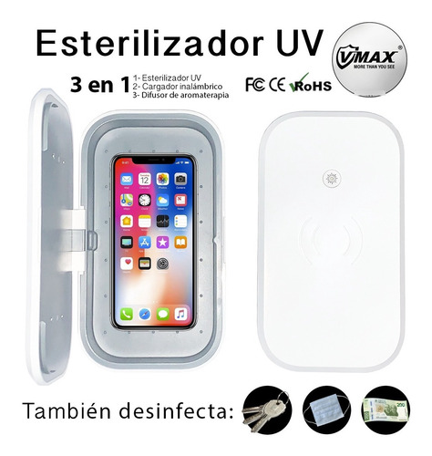 Sanitizador Uv De Teléfonos Celulares, Cargador Inalámbrico