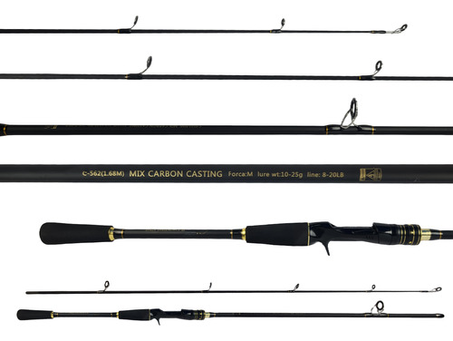 Vara Carretilha Alto Mar Mixcarbon 1,83 M 8-24lbs - 2 Partes