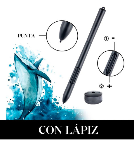 Tableta Gráfica Dibujo Digitalizadora Niveles Presion 10x6 Negro