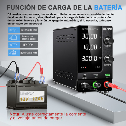 Nice-Power Fuente De Alimentación Regulable Laboratorio 0-30v 0-10a 300 W