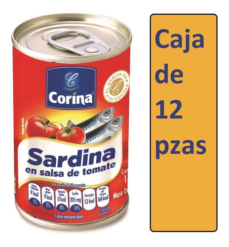 Caja Sardina En Salsa De Tomate Corina 12/155gr
