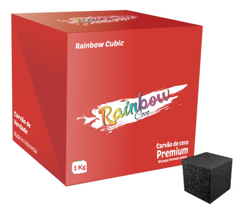 Carvão De Coco Para Narguile Rainbow Cubic-cubos 1kg Premium