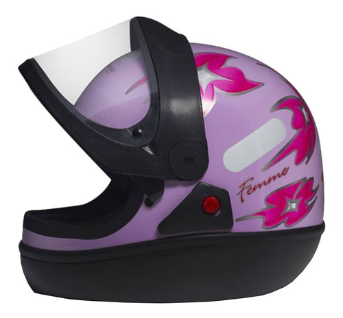 Capacete San Marino Femme Moto Integral Fechado Motoboy Flor Cor Lilás Tamanho do capacete 56