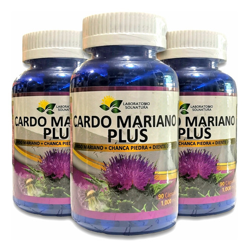 Cardo Mariano Plus, Pack 3 , 270 Cápsulas 1000 Mg. Natural