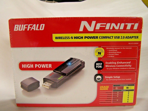 New Buffalo Nfiniti Wireless-n High Power Compact Usb 2.0 
