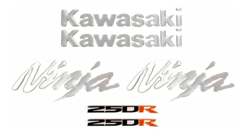 Kit Emblema Adesivo Resinado Kawasaki Ninja 250r Re56 Fgc