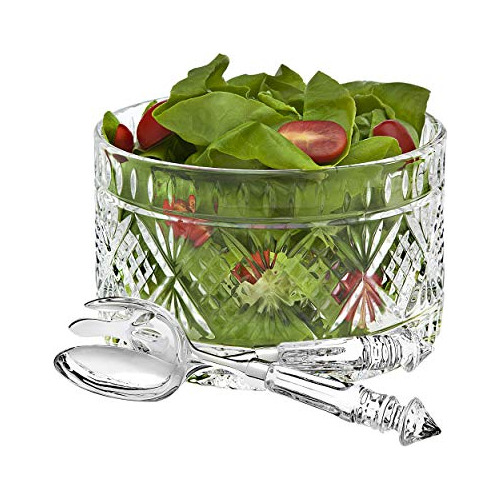 3piece Dublin Salad Set, Clear/silver