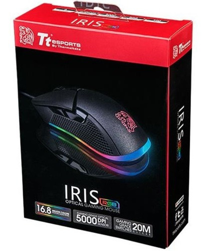 Imagen 4 de 7 de Mouse De Juego Thermaltake Ttesports Iris Rgb 5000 Dpi Color Negro