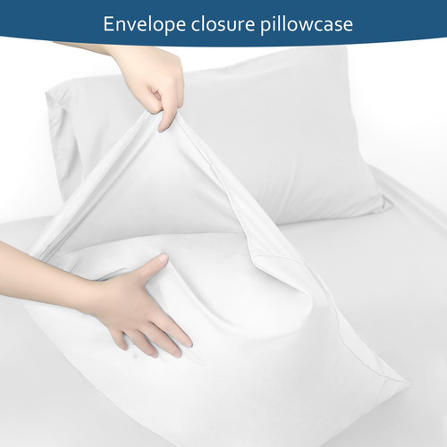 Sabanas Dobles Color Blanco Para Colchon Inflable 4 Piezas