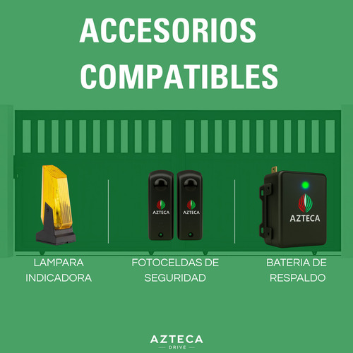 Motor Porton Electrico It1000 Azteca Drive Con Potencia 3/4hp Cadena Para Riel T Automatizacion De Puertas Electricas Abatibles Corredizos Levadizos Plegables Incluye 2 Controles Y Botonera