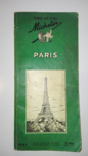 Antigua Guía Michelin De La Ciudad De París