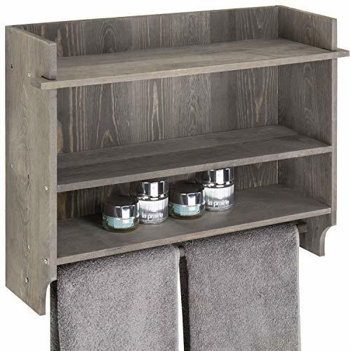 Mygift Estante Organizador De Baño De Madera Rústica Gris De