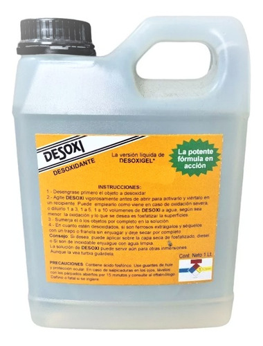2 L Desoxi- Desoxigel Líquido: Desoxida, Pasiva Y Fosfatiza.