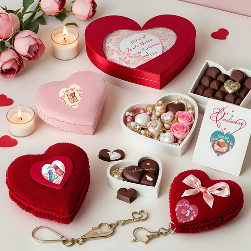 1 6 Pegatinas De San Valentín, Sellos, Ramo De Ramo, Estilo