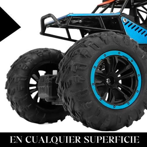 Auto Camioneta Radio Control Remoto 4x4 Monster Truck Alumin Azul Auto