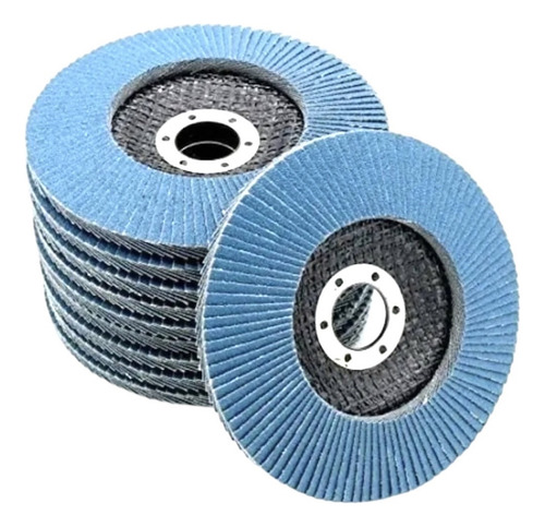 20 Discos Lija Azul Flap Traslapado 4 1/2 Pulgadas Grano 40