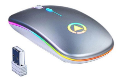 Imagen 2 de 3 de Mouse de juego inalámbrico recargable Yindiao A2 gris metálico