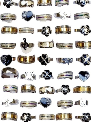 Anillos Acero Quirurgico X 12 Surtidos 