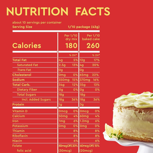 Harina Para Pastel Duncan Hines Lemon Supreme Limon 432g
