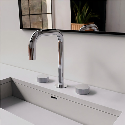 Griferia Hidromet Lavatorio C/ Ceramico Texture Cromo 9806 Acabado Cromado