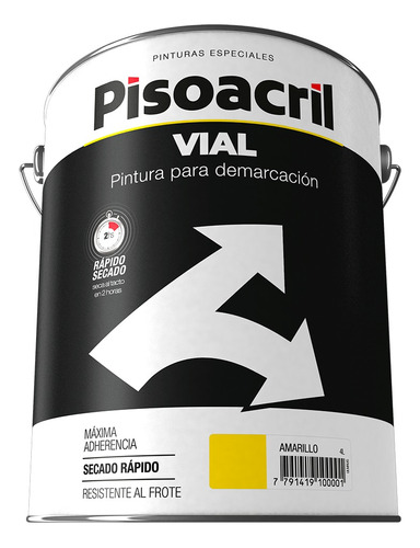 Pintura Sintetica Para Demarcacion Vial Pisoacril 4 L