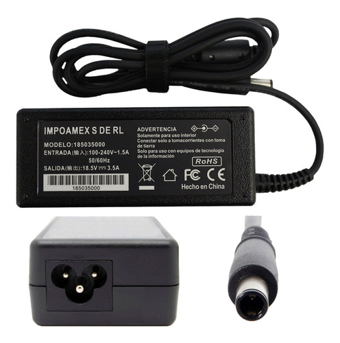 Cargador Para Hp 18.5v 3.5a Pin Cent. Rw568up Dv4-1275mx