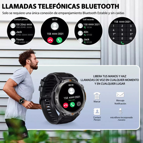 Eigiis Ke3 Smart Watch Lanterna Tática Com Duplo N