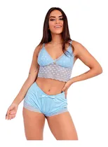 Comprar Kit 3 Short Doll Cropped Baby Doll Pijama Sensual Renda Luxo