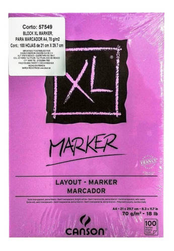 Block C/100 Hjs Papel Marker Xl Canson