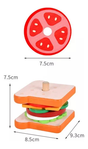 Juguete De Comida Montessori Hamburger Kitchen
