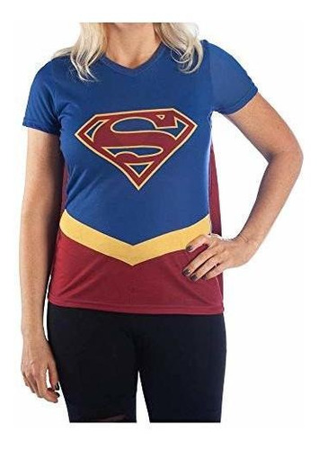 Disfrace Mujer Héroe - Dc Supergirl Cape Tee Cosplay Supergi