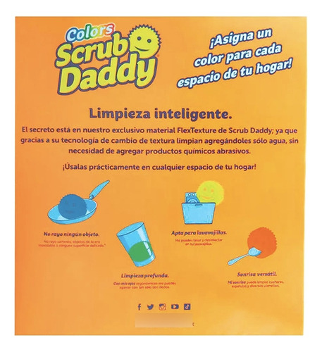 Colors Scrub Daddy 8 Piezas Fibra Esponja