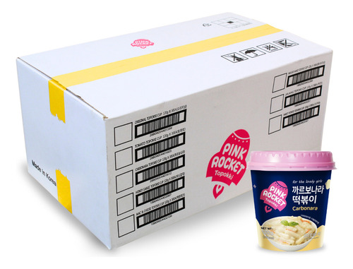 Caixa Topokki Sabor Carbonara Pink Rocket 120g - 30 Copos