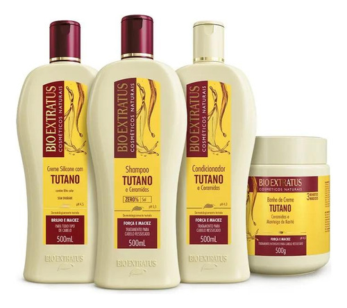 Kit 1 Shamp 1 Creme Silicone 1 Cond.1 Bho Creme Tutano 500ml