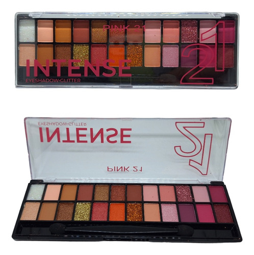 Paleta De Sombras + Glitter Intense Pink 21