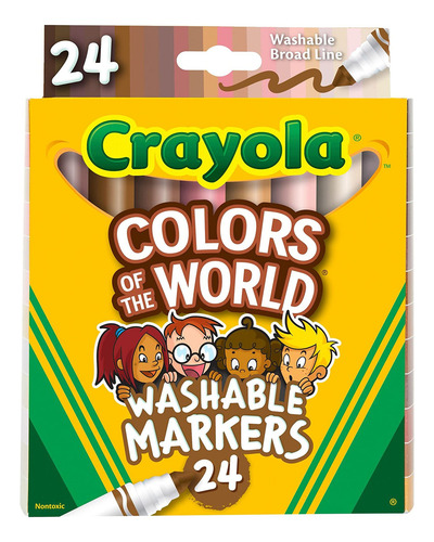 Rotuladores Crayola Colores Del Mundo, 24 Unidades, Piel Lah