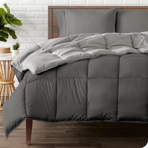 Bare Home Queen Comforter - Reversible Colors - Goose Down A