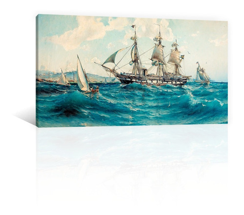 Cuadro Decorativo Canvas Pintura Impresa Barco Y Veleros