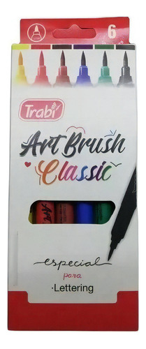 Marcadores Trabi Punta Pincel Art Brush Classic X6 Lettering