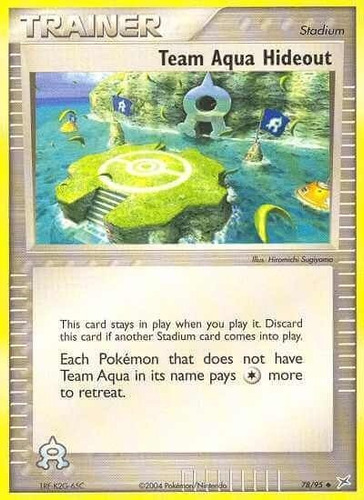 Cartas Pokemon Ex Item Team Aqua Hideout 78/95 Played