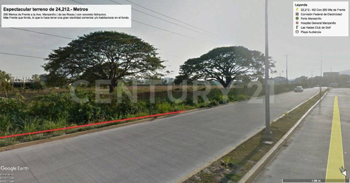Terreno Comercial Con 290 Metros De Frente A Bulevar, En Manzanillo