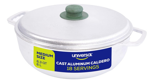 Olla Caldero Universal De Aluminio Inoxidable De 6 L C/tapa