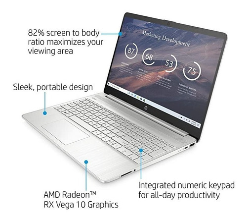 Imagen 3 de 6 de Notebook Hp Amd Ryzen 7 3700u 8gb 256gb Ssd 15.6 Hd Windows