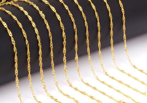 Cadena Collar Oro 10k 50 Cm Singapur + Estuche + Envío