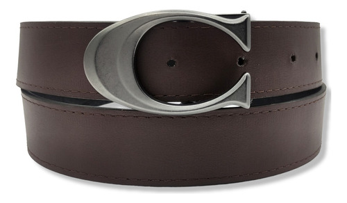 Cinturon Coach Doble Vista Reversible Hombre Mujer Unisex Color Troquelado Diseño De La Tela Hebilla C Talla G (125cm)