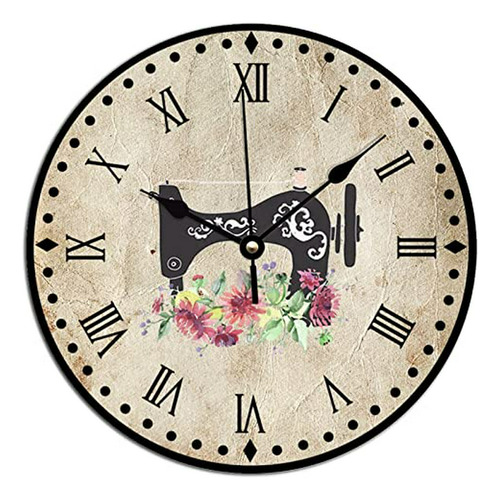 Reloj De Arte, Relojes De Máquina De Coser De Flores, Reloje